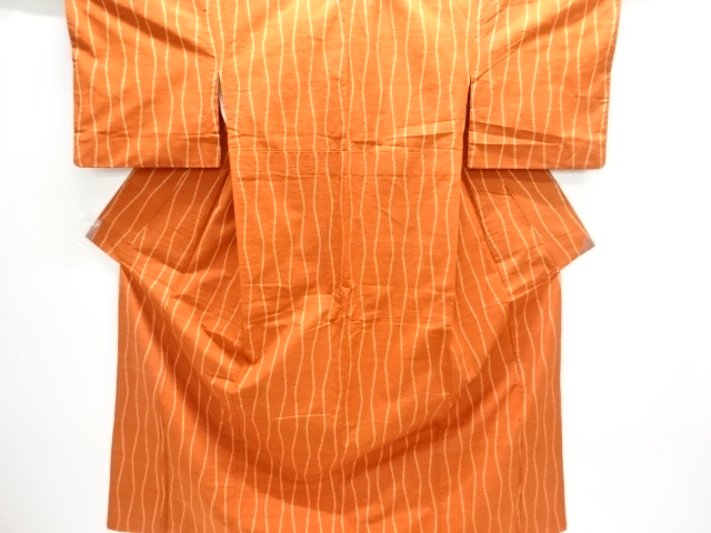 JAPANESE KIMONO / TSUMUGI / WOVEN TATEWAKU PATTERN 